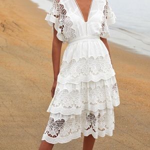 Farm Rio White Richelieu Midi